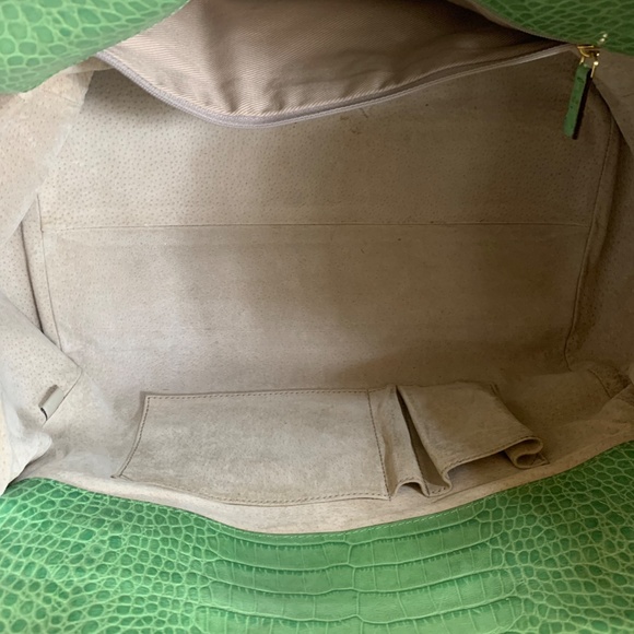 Kate Spade Green Croc Leather Shoulder Bag - Picture 3 of 9